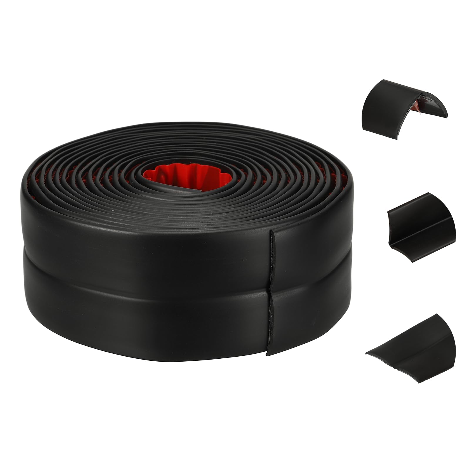 sourcing map Wall Corner Protector, 4cm x 3Meters Peel and Stick Molding Trim Wall Edge Guard, Flexible Self-Adhesive Inside & Outside Corner Trim Strip for Edge Ceiling, Black