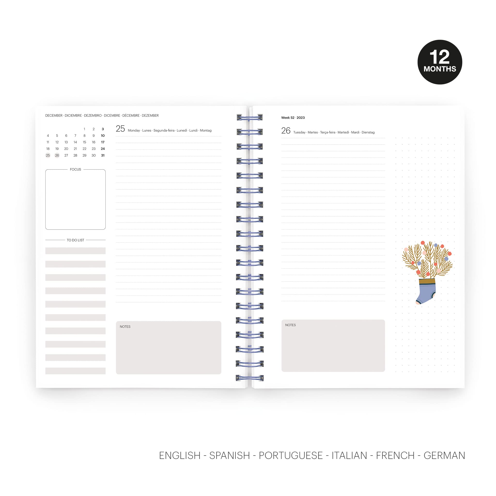 Miquelrius, Course Agenda 23-24, from September 2023 to August 2024, 12 Months, Size 15.5 x 21.3 cm, Day Page, Cloud - Image 2