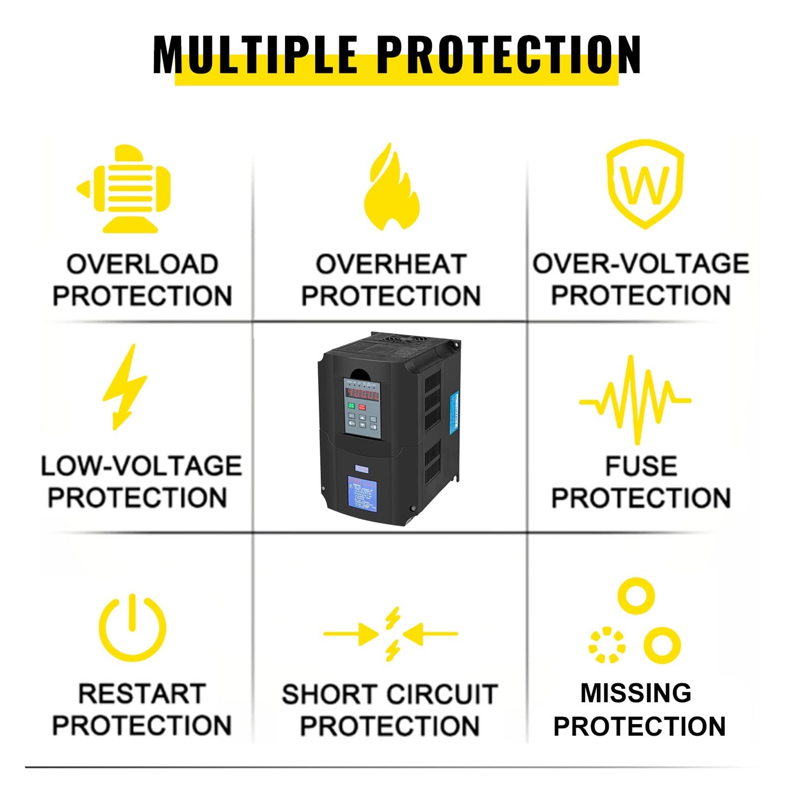 2.2KW 4KW falownik o zmiennej częstotliwości 380V przetwornica częstotliwości wyjściowej 3P ekonomiczny regulator prędkości silnika wrzeciona VFD(4KW 380V)