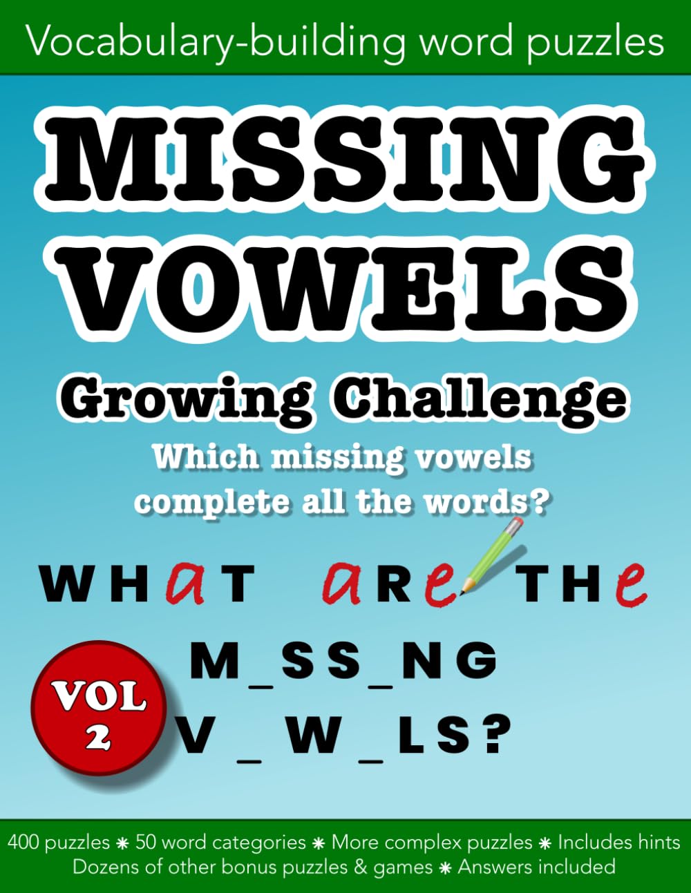 Missing Vowels VOL 2 Growing Challenge