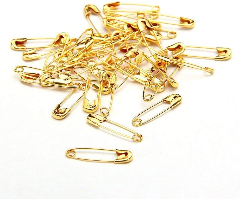 1000 pcs Exquisite Small 19mm Gold Tone Metal Clothing Accessories Trimming Fastening Safety Pins (Gold, 1000pcs) image 3