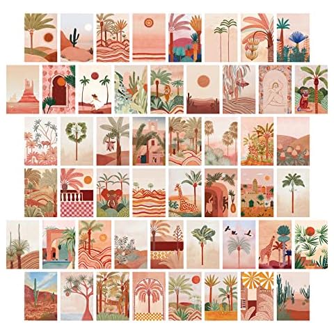50PC Wall Collage Kit Aesthetic Pictures 4x6 Inches, Double Sided Art Print Photo DIY Dorm Wall Art Teen Room Decor, Modern Art Stylish Decorative Nordic Chic for Living Room, Bedroom, Office, Cafe Cover