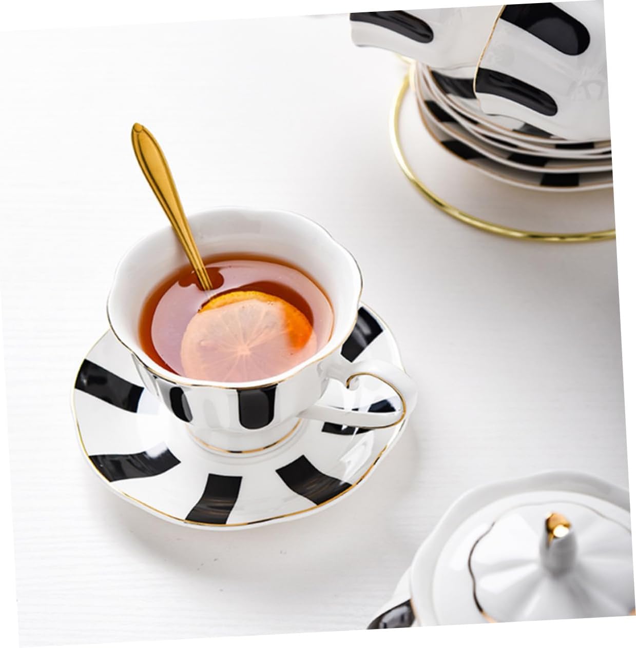 VALICLUD Vintage European Dot Ceramic Coffee Cup and Saucer Set Multipurpose Tea Serving Mug with Matching Dish for Latte Cappuccino Milk and Oatmeal Enjoyment at Home Office