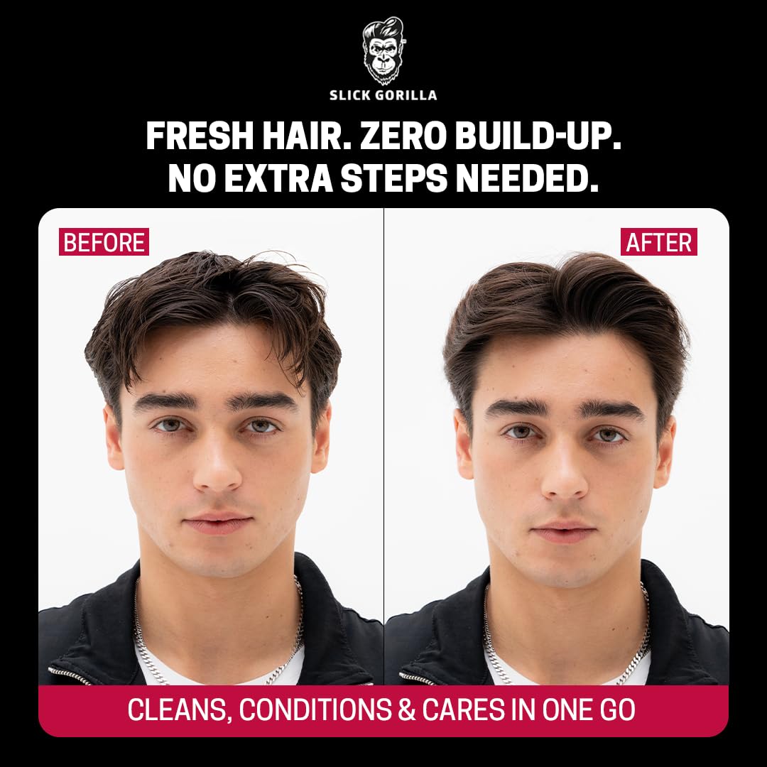 Slick Gorilla Daily 2 in 1 Hair Shampoo and Conditioner for Men Lightly Scented Mens Shampoo & Conditioner Set Cleans - Image 4