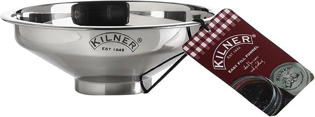 Kilner Stainless Steel Easy Fill Jam Jar Funnel, Steel, Silver, 14 x 14 x 5 cm