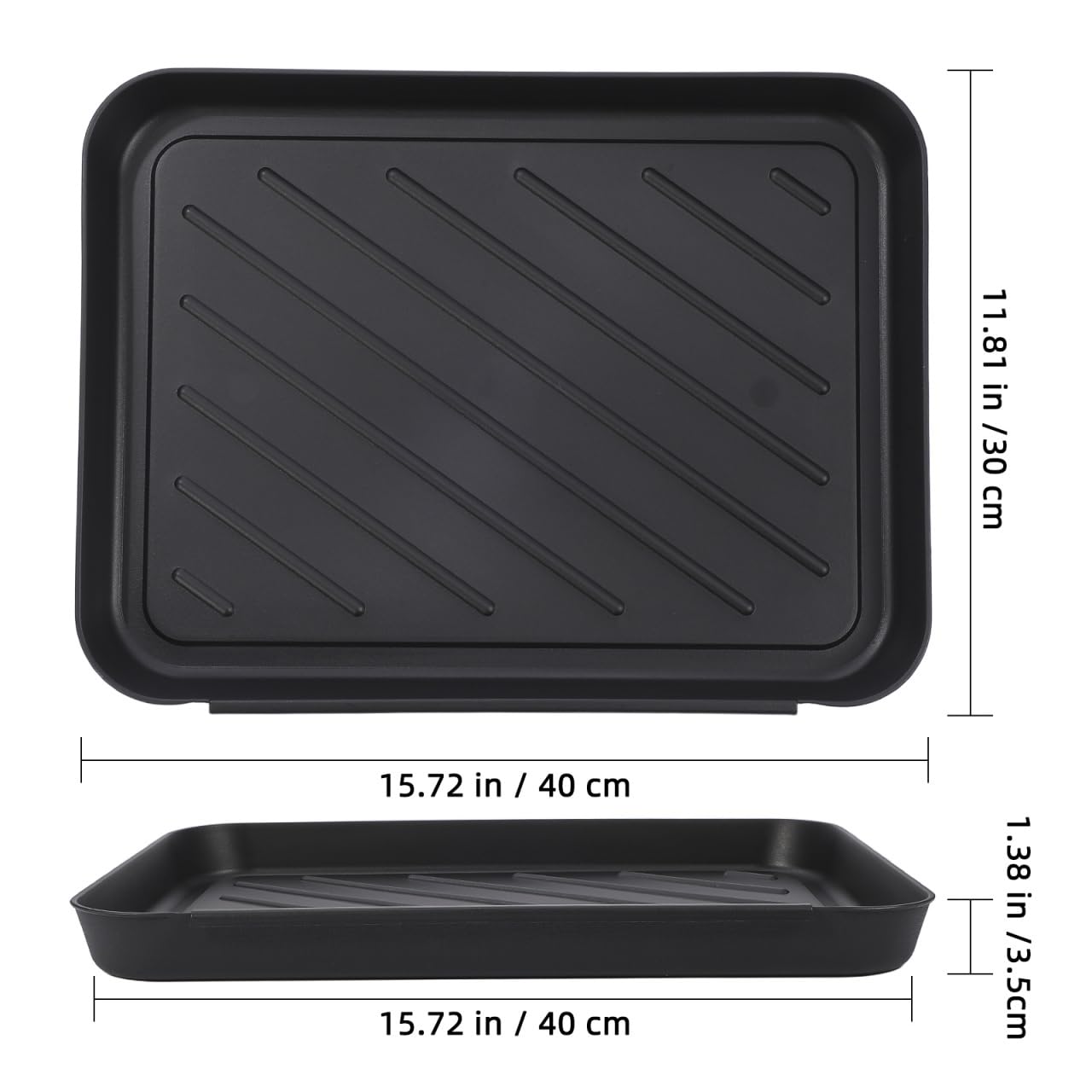 SHINEOFI Plateau Polyvalent pour Chaussures 15.75X11.81X1.38 Pouces Bac De Rangement Antidérapant pour Voiture Salon Jardin Cuisine