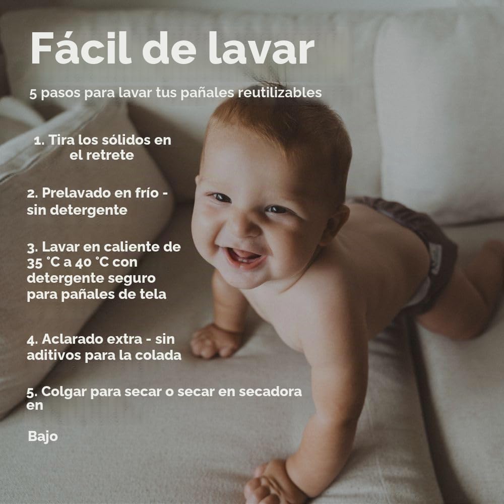 Nora's Nursery Paquete de 7 pañales de tela con 7 insertos y 1 bolsa húmeda, funda impermeable, lavable, reutilizable y tamaño único, pañales de bolsillo ajustables para recién nacidos y niños