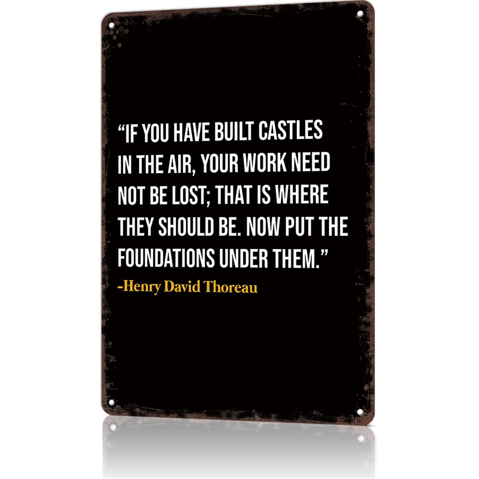 Vintage Metal Sign Plaque Henry David Thoreau Quotes Poster Funny Tin Signs