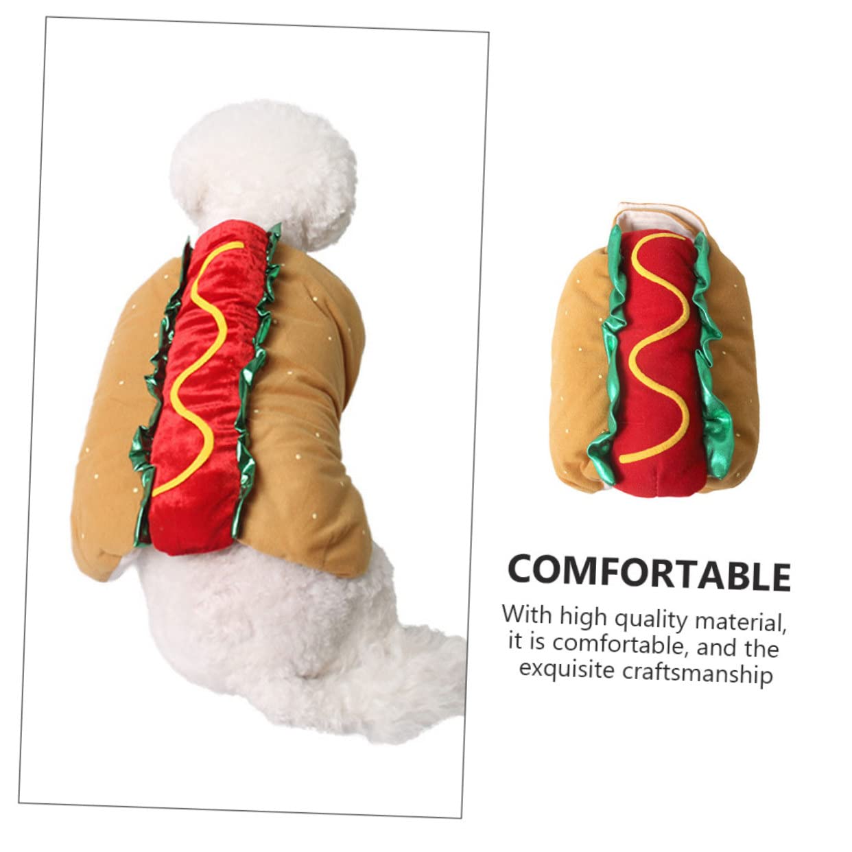 INOOMP Indumento Xxl Per Cani E Gatti Abbigliamento Natalizio Costume Da Hot Dog Per Feste Di Halloween