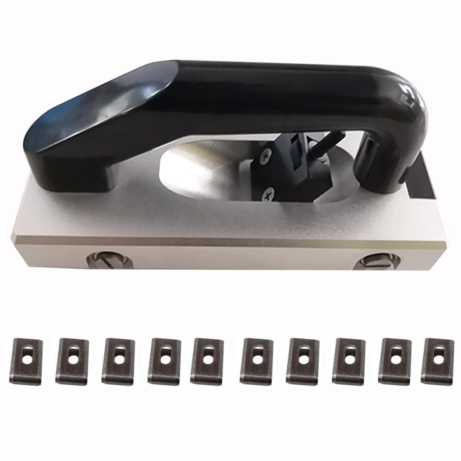 U type Blade Wheeled Groover Tool, Vinyl Floor Slotting Pull Slotter, Hand Flooring Tool, Grooving Pull Hand Tool for PVC Floor Grooving with 10pc Blades