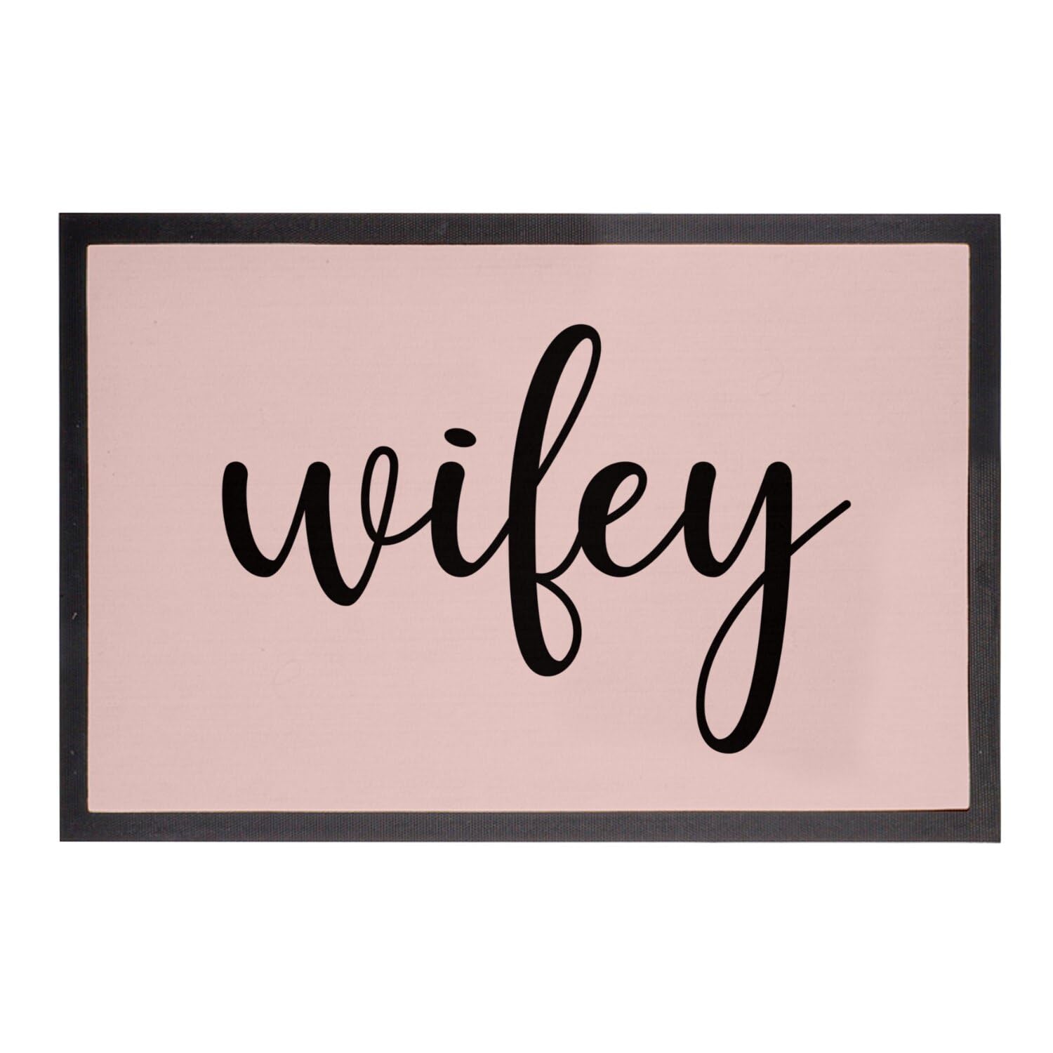 Paillasson rose Wifey de 75x50cm idéal pour sublimer l'entrée d'un jeune couple marié