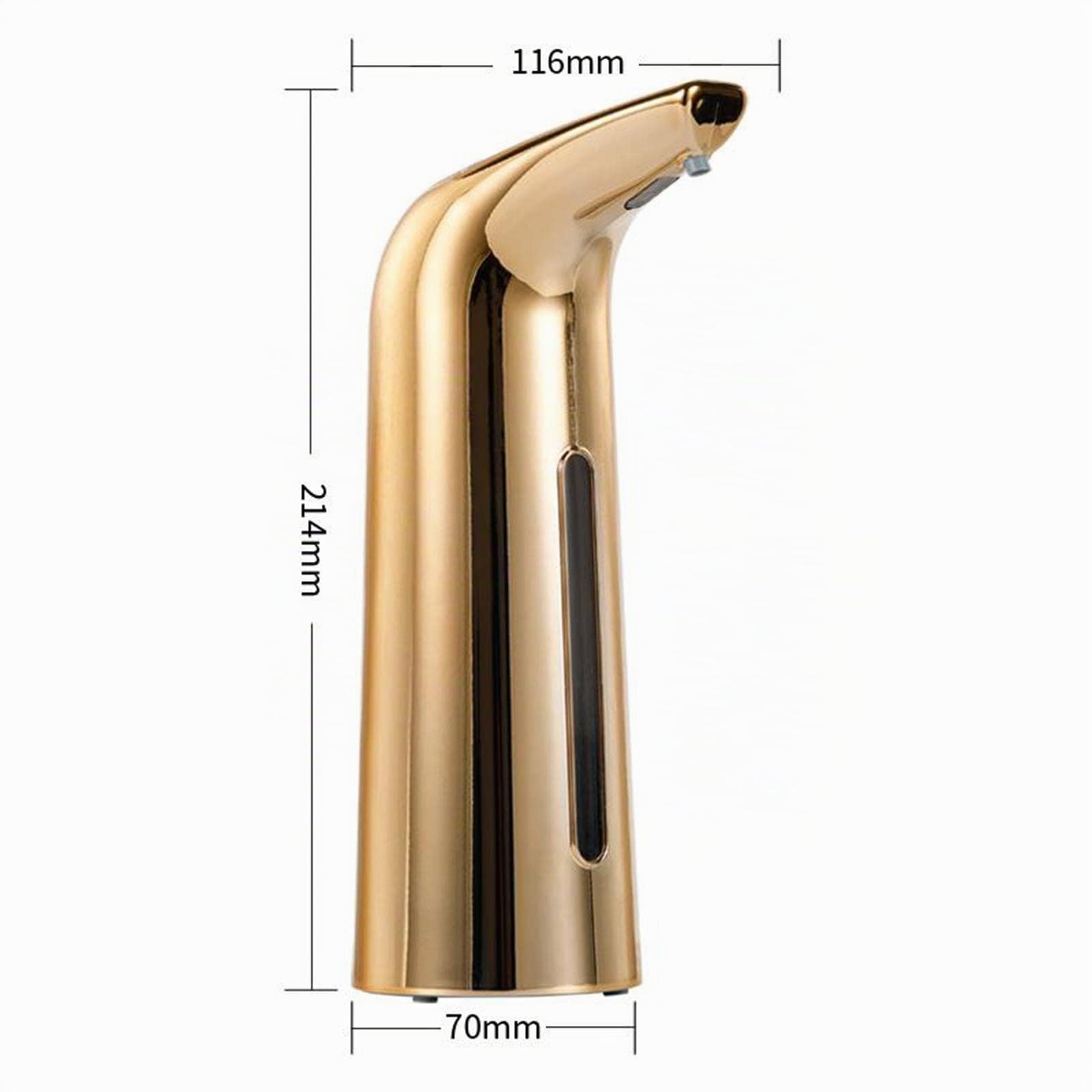 perfk Automatischer Seifenspender, Bad Seifenspender 400 Ml Kapazität, Berührungsloser Automatischer Seifenspender für Die Kitchen Hotel School, Goldene