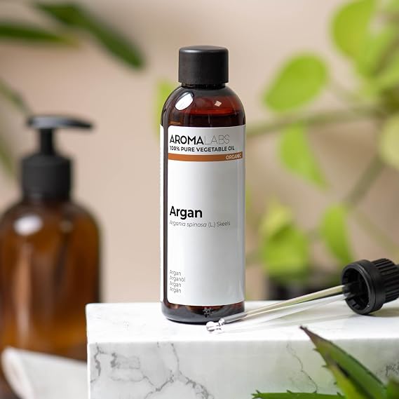 ORGANIC - ARGAN Oil - 100mL - 100% Pure, Natural, Cold Pressed and Cosmos Certified - AROMA LABS (French Brand)