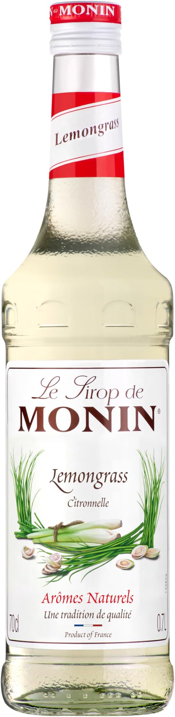 MONIN Premium Lemongrass Syrup 700ml for Cocktails and Mocktails. Vegan-Friendly, Allergen-Free, 100 Percent Natural Flavours and Colourings