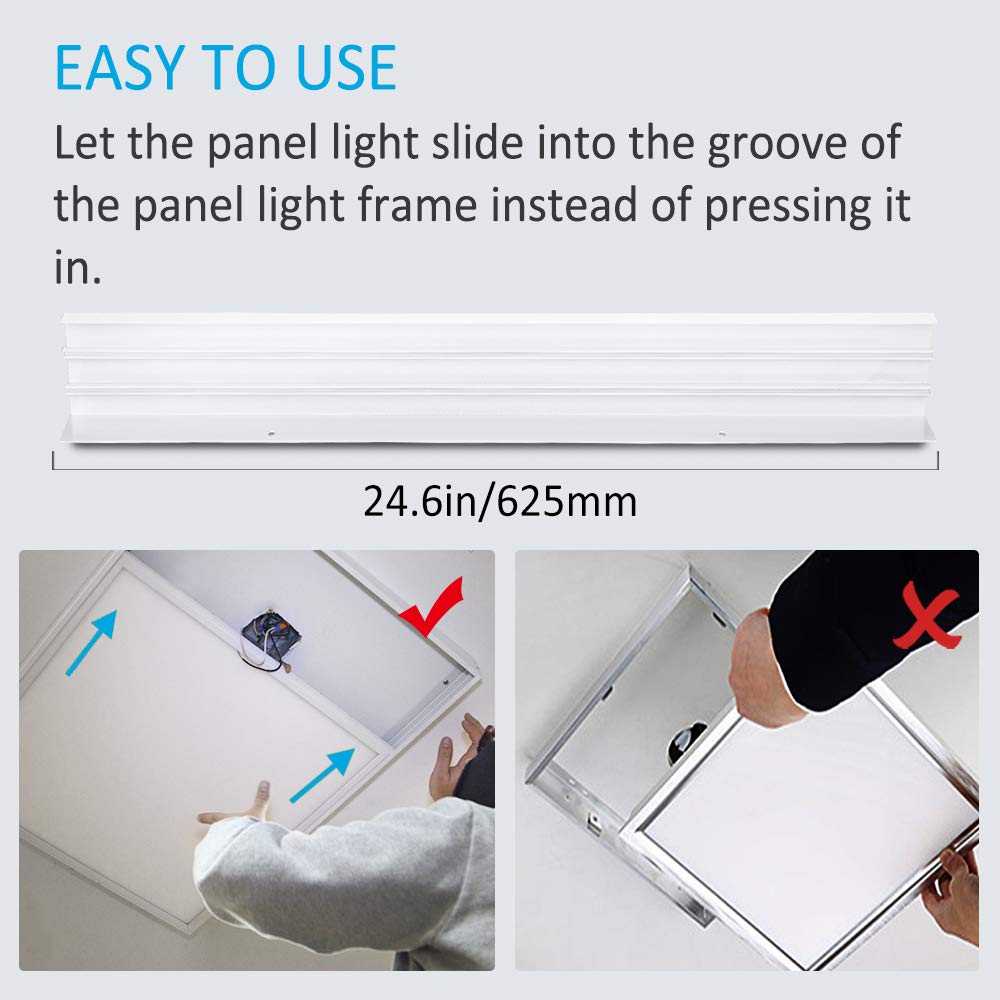 LEDMO 12 Pack 2FT×2FT Surface Mount Kit Aluminium Surface Mounting