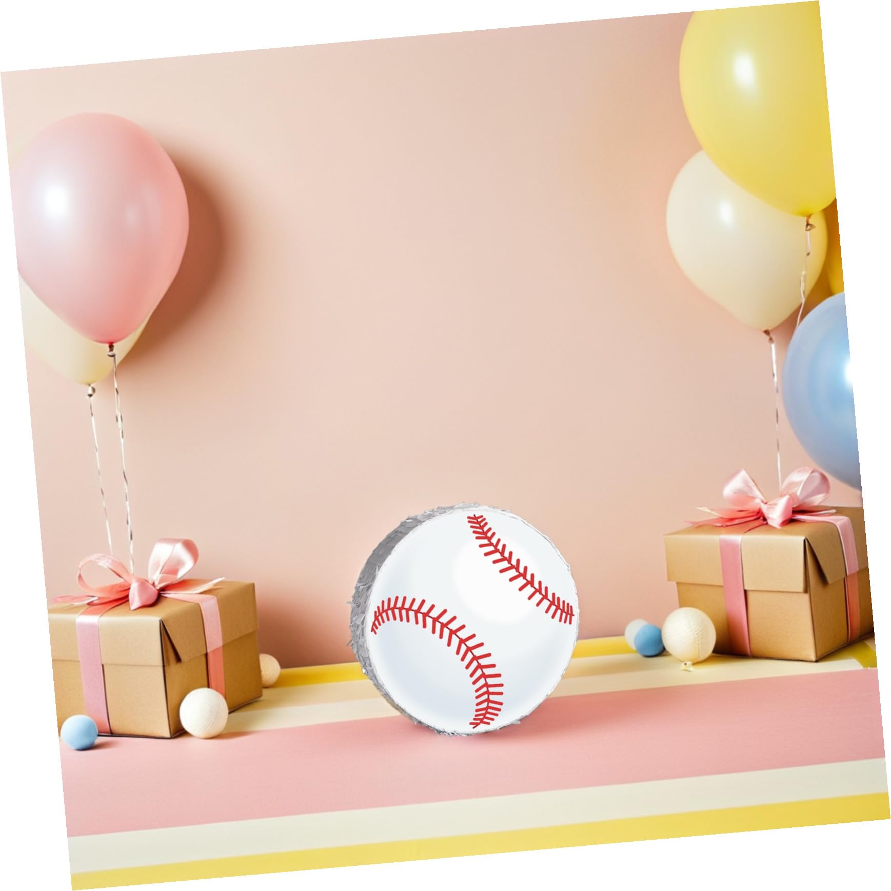 Abaodam Piñata de Béisbol para Fiestas Infantiles Divertido con Bate y Máscara Rellenable y Colgante Decoración Temática Deportiva para Cumpleaños y Shower