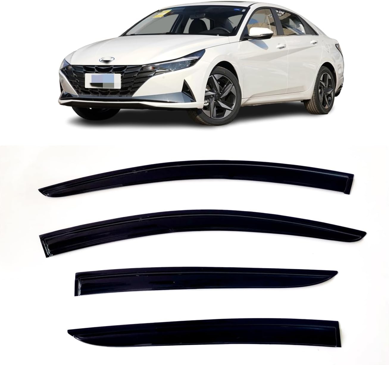 BGGTYRSD Side Window Visor Sun Deflector Rain Guard Vent
