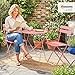 Outsunny Bistro-Set für den Garten, 3-teilig, ohne Montage – Tisch und 2 Klappstühle, mit Metalllatten, mit doppeltem Rostschutz – Möbel für Balkon und Terrasse, schick, Rosa