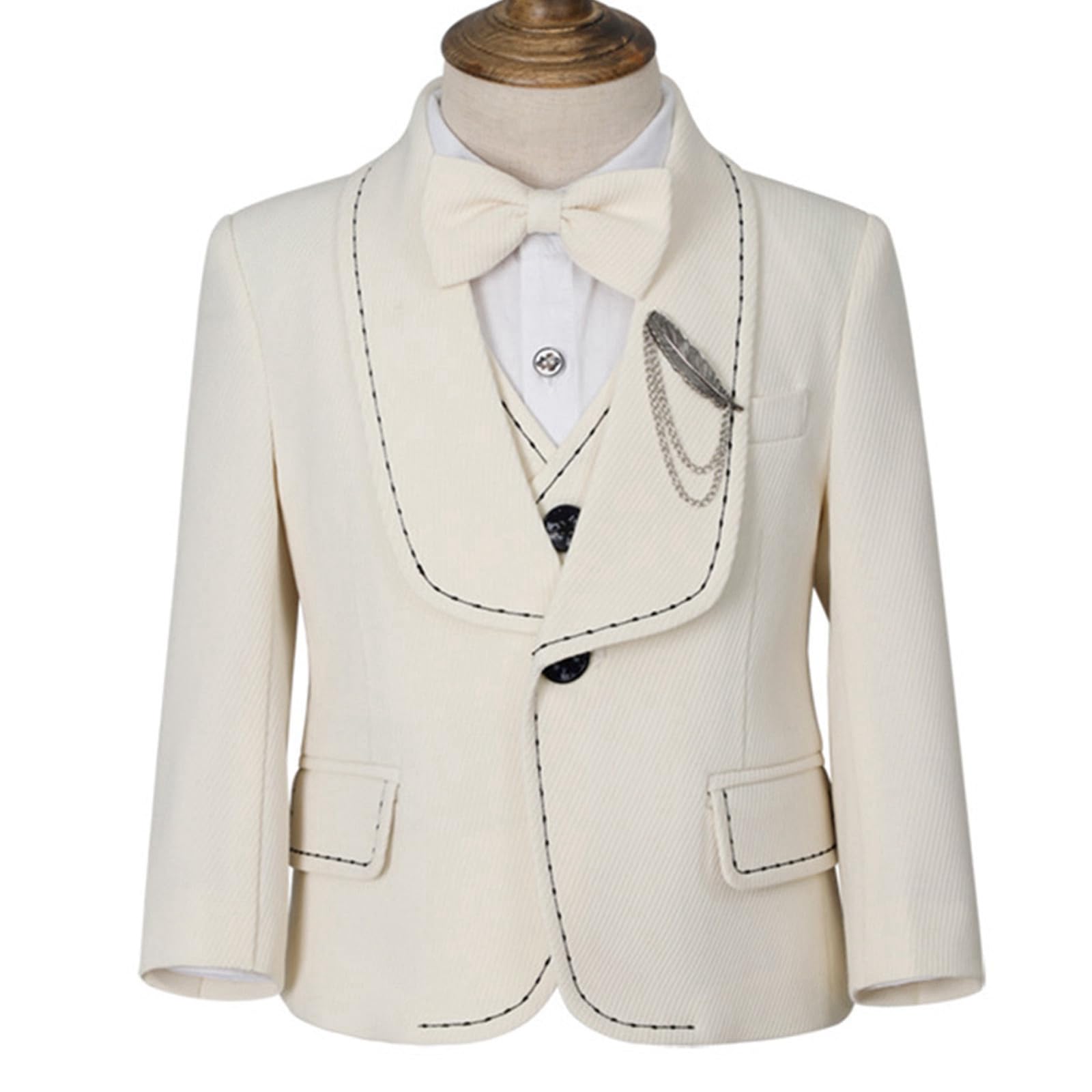Generico Completo Elegante per Bambini con Pantaloni, Abito Casual Formale per Ragazzi dai 2 ai 12 Anni, Giacca Morbida e Pantaloni Regolabili per Matrimoni, Spettacoli e Feste Autunnali
