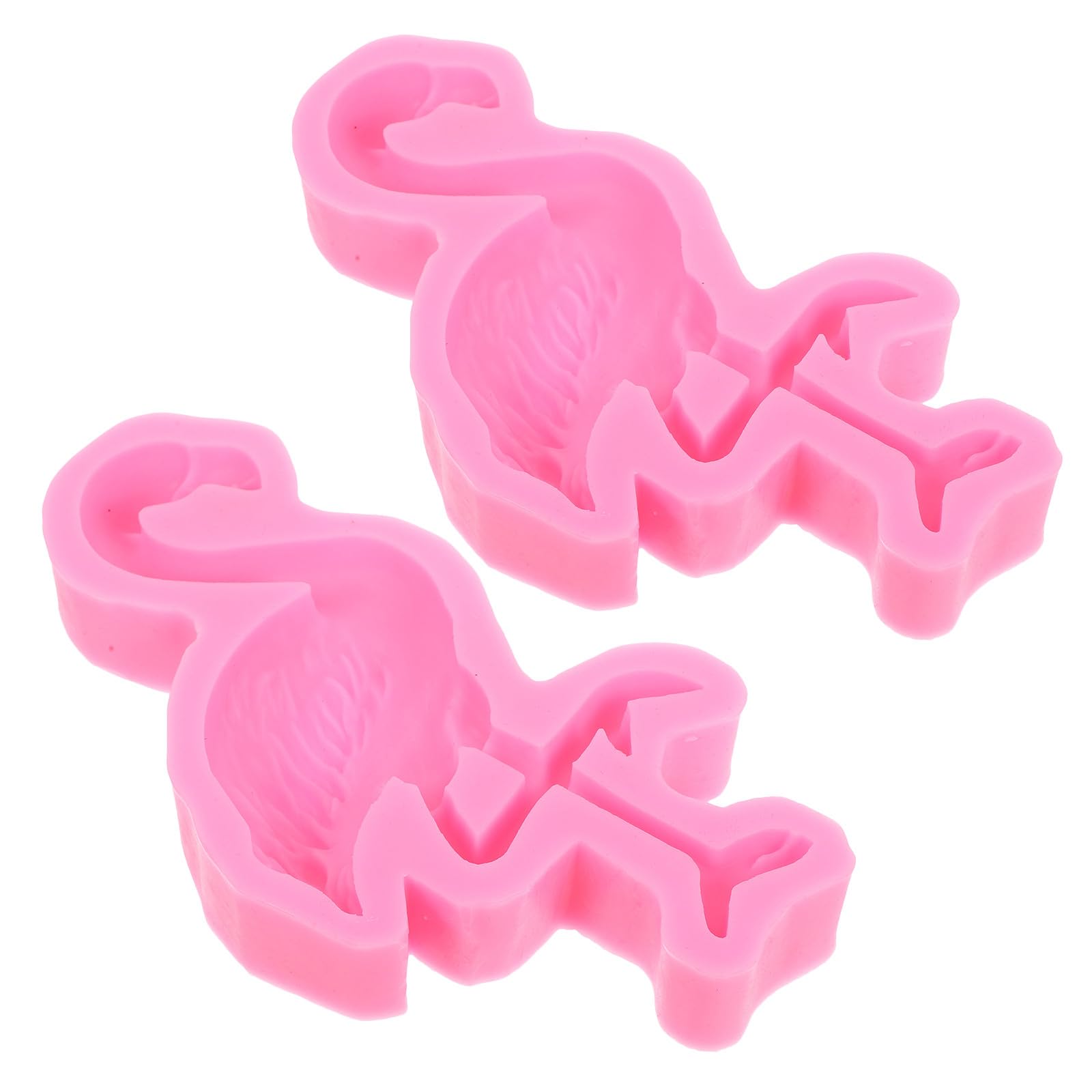 2 moldes de silicona mini flamencos - Moldes de flamencos tropicales para decorar cupcakes, cake pops, chocolates, dulces y fondant, y para hacer manualidades con arcilla.