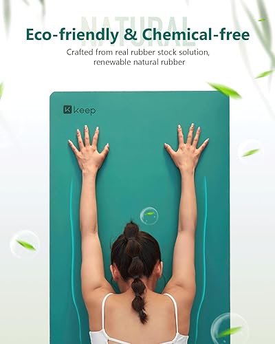 Miniatura 5 de Keep Nature Rubber - Tapete de yoga de alta calidad de 0.197in de grosor, antideslizante, antidesgarros, para yoga, pilates y estiramiento, gimnasio