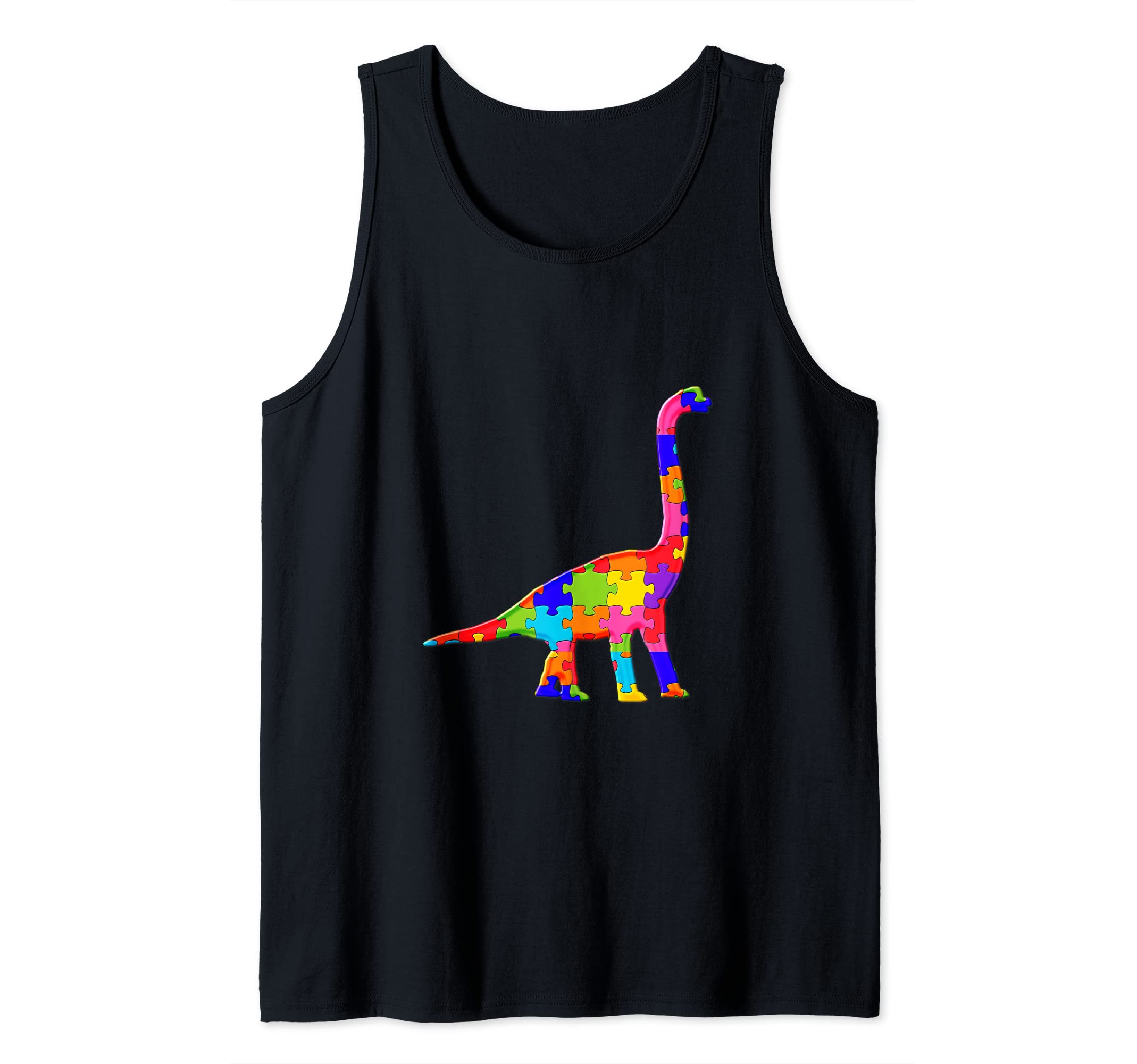 Dinosaur T rex Dino Jigsaw Autism Puzzle Tank Top