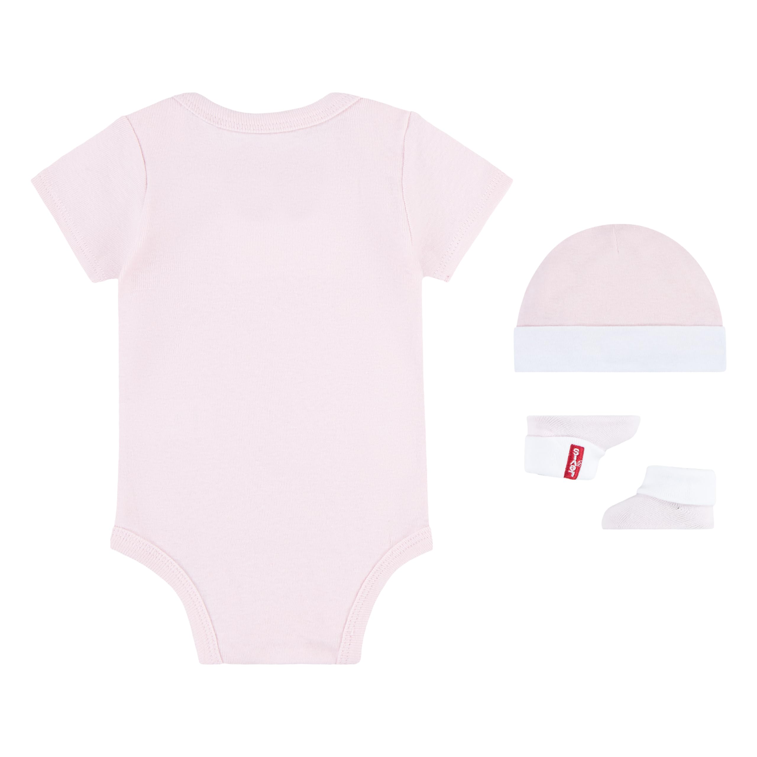 Levi's Unisex Baby Lhn Understated Batwing 3pc Se Nl0331 Levi's Unisex Baby LHN Understated Batwing 3PC SE NL0331 Abgestimmte Outfits, Chalk PINK, 6-12M