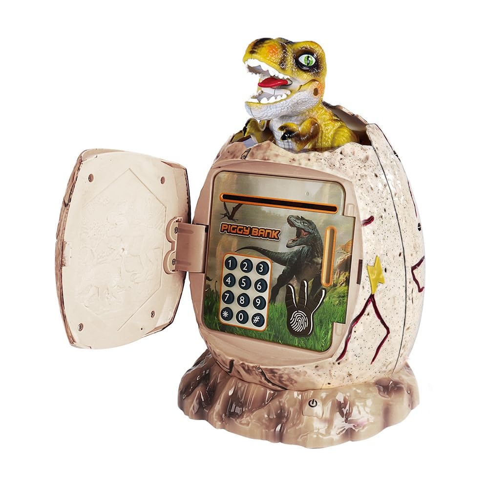 CTRLZS Dinosaur Piggy Bank Plastic Shatterproof Money Coin Bank Cute Kids Piggy Bank Great Gifts for Birthday Christmas, Easy Install A
