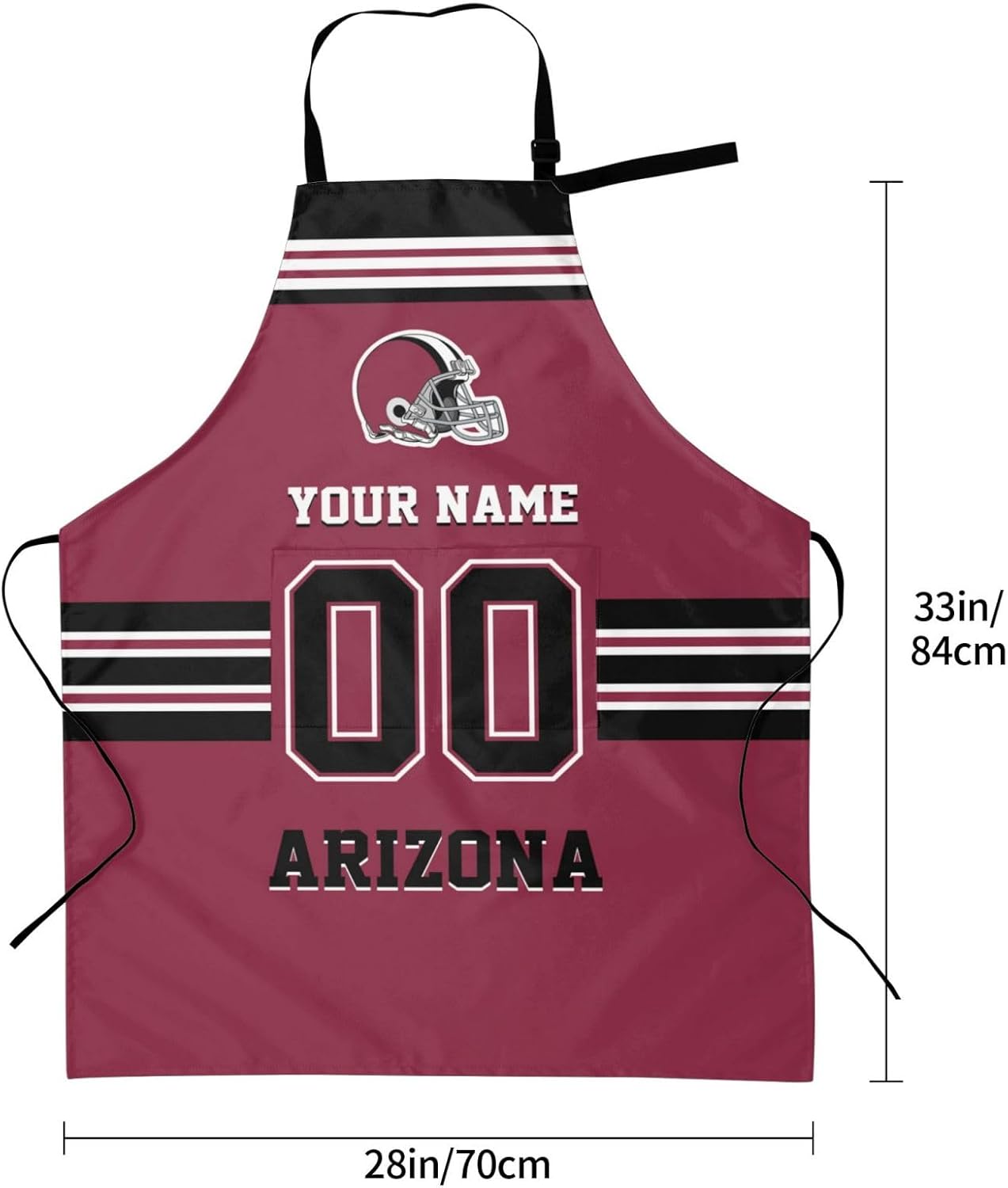 Personalized Football Style Aprons, Custom Name and Number Kitchen Apron, Customized Aprons - Image 4