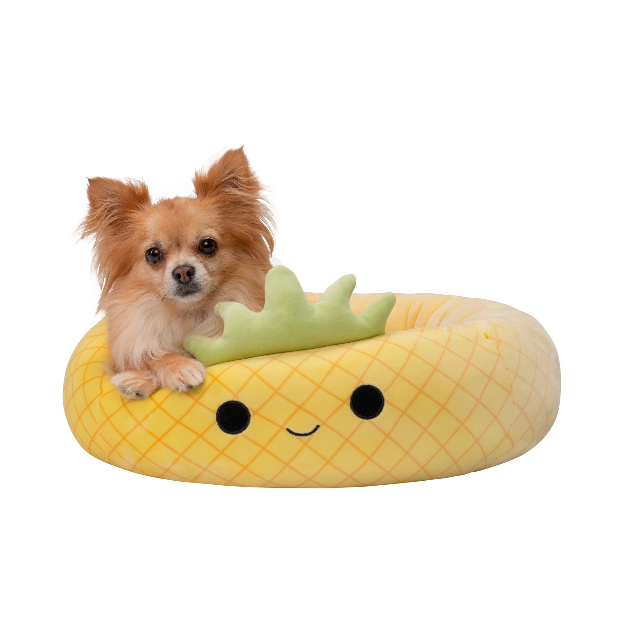 Squishmallows Oficjalne 50-calowe legowisko dla zwierząt domowych Maui Ananas - małe Ultrasoft oficjalne pluszowe legowisko dla zwierząt domowych