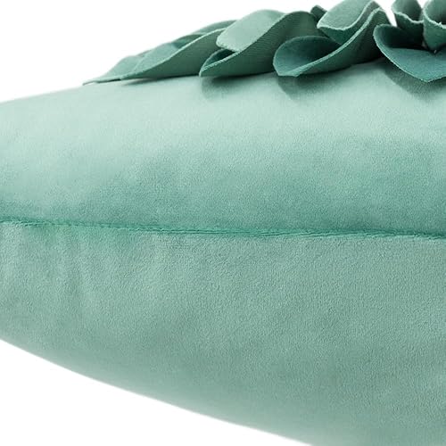 Miniatura 5 de Funda de almohada decorativa de girasol 3D, fundas de almohada hechas a mano para sofá, casa de campo, sala de estar, 18 x 18 pulgadas, color verde