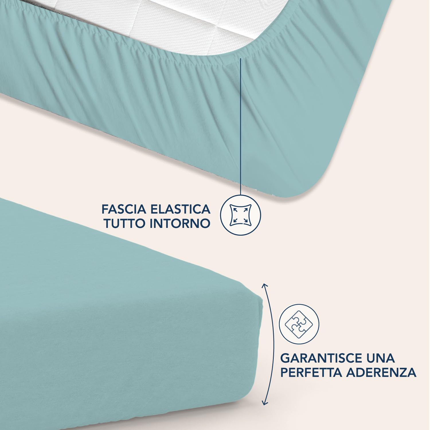 Dreamzie Lenzuolo con Angoli Matrimoniale 180x200 cm - Angoli da 35 cm per Materassi Spessi - 100% Microfibra - Aqua, Certificato senza Prodotti Chimici (Oeko-TEX)