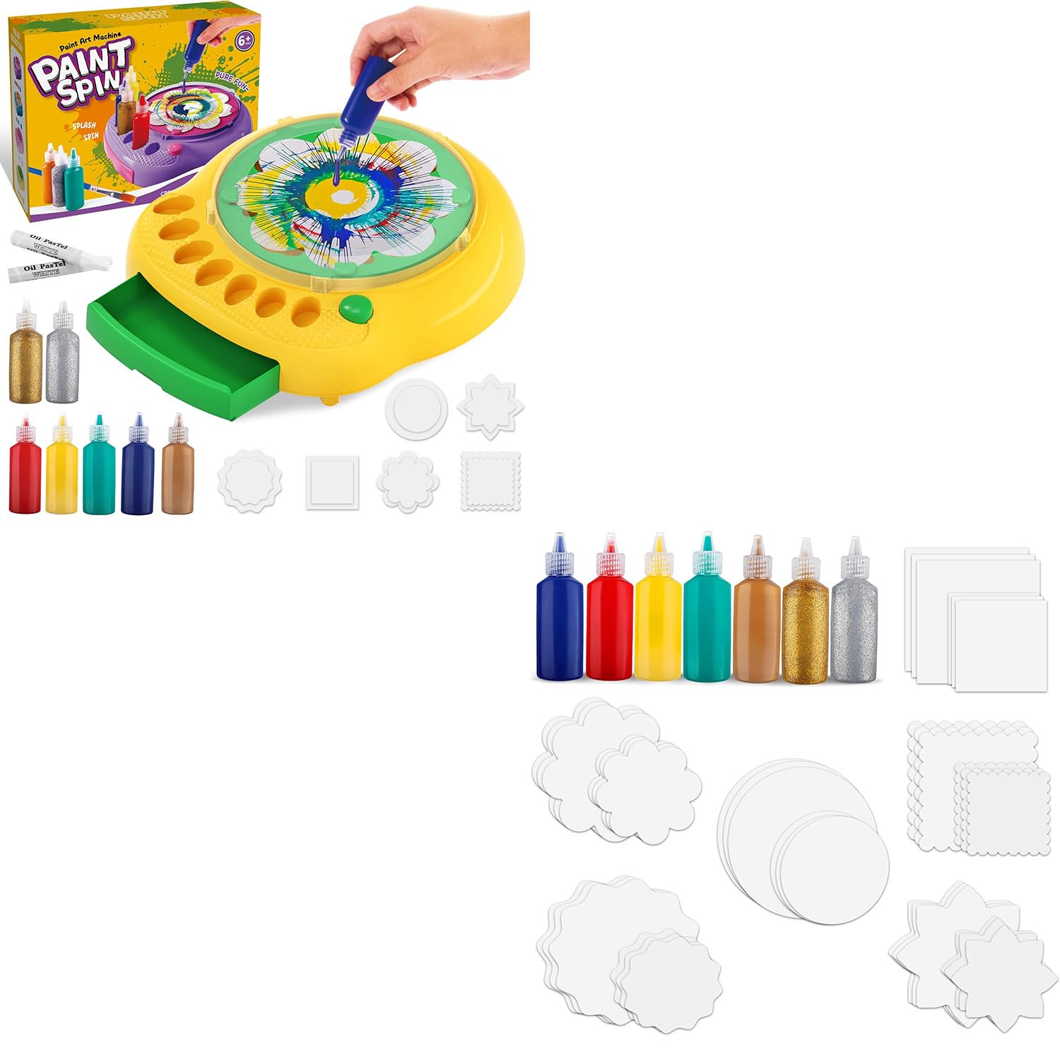 Arts and Crafts for Kids Ages 4-8,Paint Spin Art Machine Kit,Art Craft Set for 6-9 Year Old,Cool Painting Spinner Toys Kits Set,Art Supplies Birthday Gifts for Boy Girl Ages 6 7 8 9 10 11 12