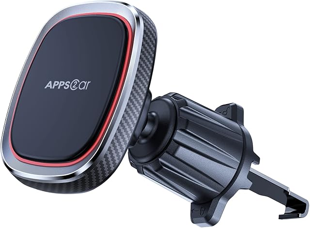 APPS2Car Uchwyt samochodowy na telefon Magnetyczny, hak do modernizacji i najsilniejsze magnesy 6 * N52, Uniwersalny magnetyczny uchwyt na telefon z obrotem 360°, kompatybilny z iPhonem Samsung Huawei Oneplus itp.