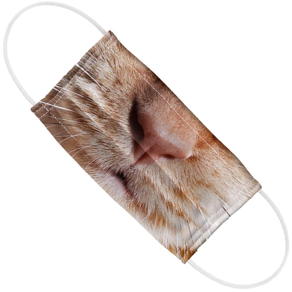 Popfunk Cat Face 1-Ply Reusable Face Mask Covering with Adjustable Nose Wire, Unisex