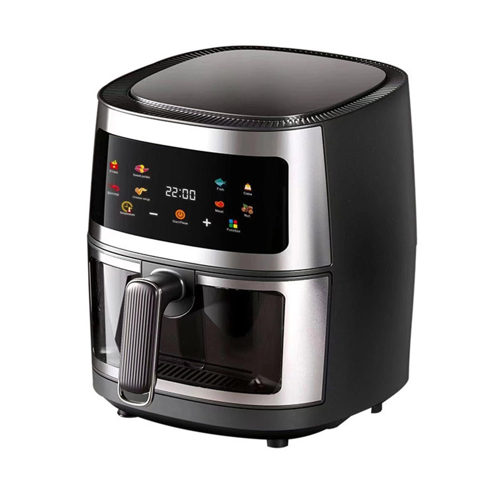 8L Duża Pojemność Cyfrowa Frytkownica Beztłuszczowa, 8 Gotowych Dotykowych Ustawień, Moc 1400 W, Stal Nierdzewna Frytkownica Beztłuszczowa/Nero Stabilize