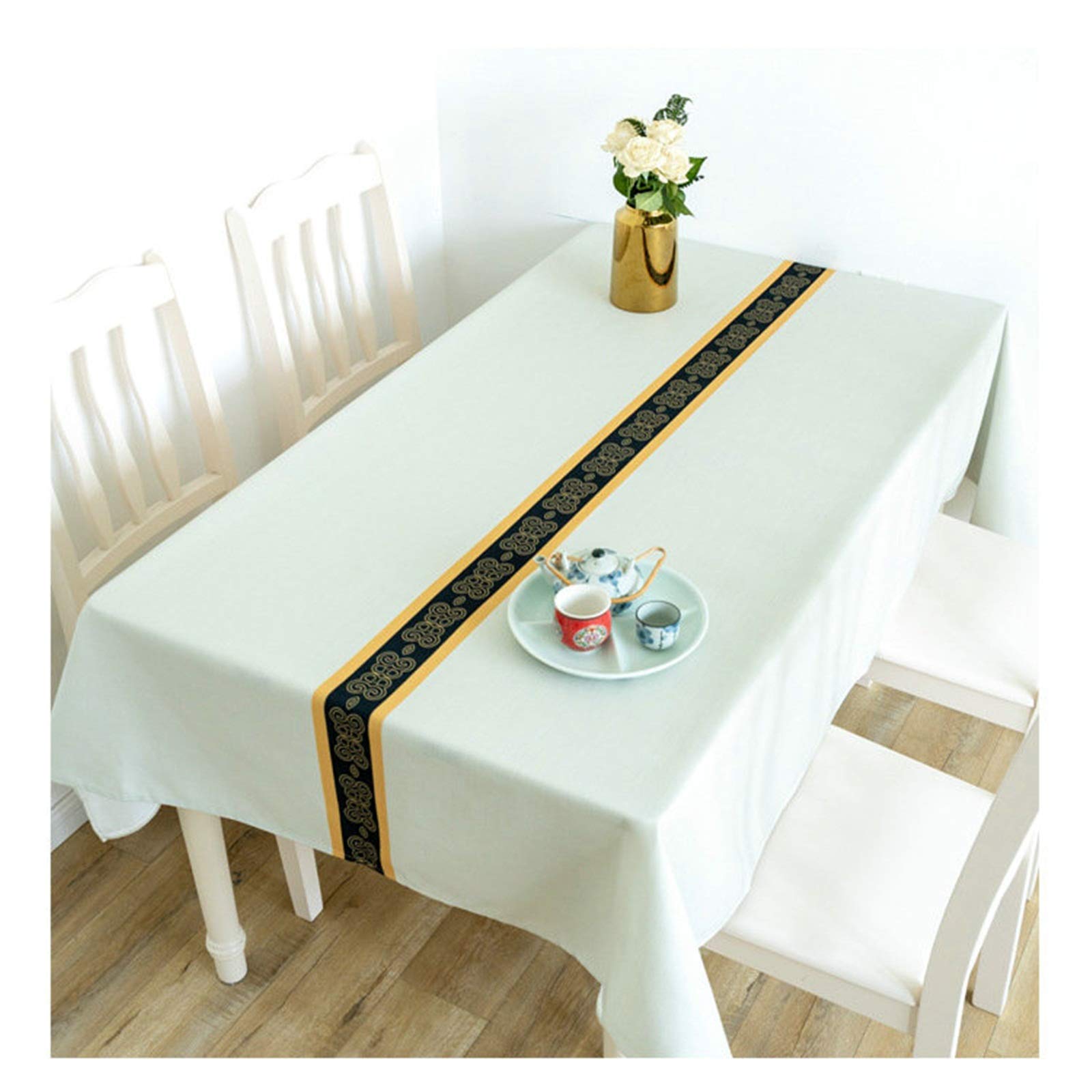 Nappe broderie vintage 140x140 cm élégante pour table carrée de salon