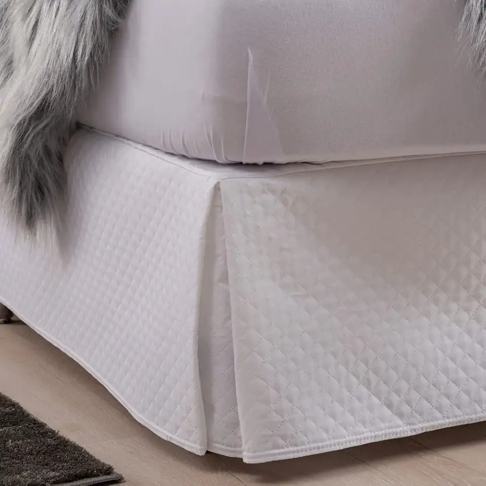 Saia Matelada Para Cama Box (SOLTEIRO, Branca)