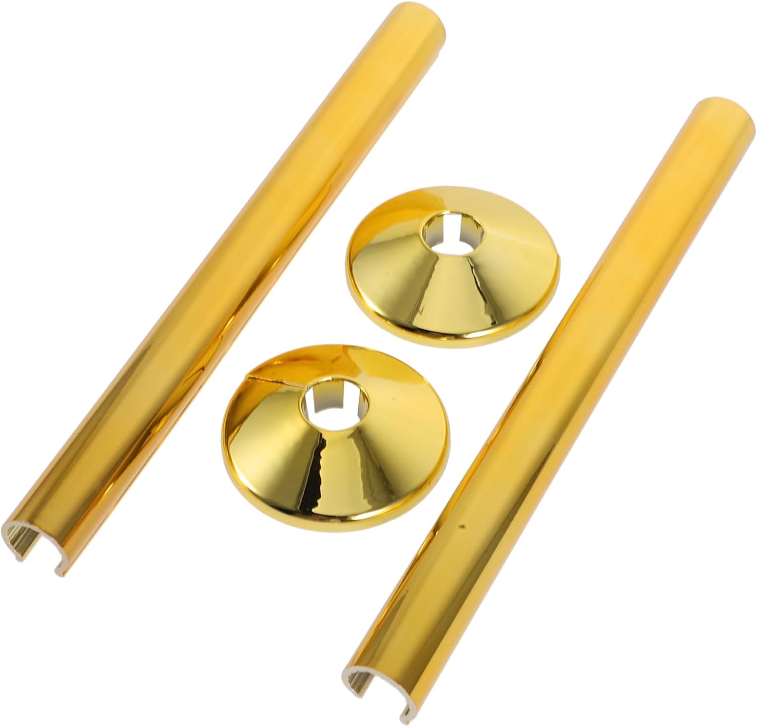 2sets Radiator Trim Covers Heatings Pipe Collars Decorative Stove Pipe Covers Shower Faucet Base Sleeves Trim Flue Decoration Plastic