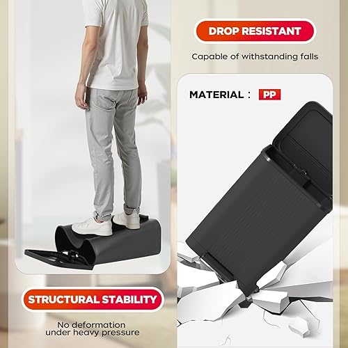 Miniatura 2 de Basurero de cocina de 13 galones50 litros, tapa silenciosa de cierre suave con pedal de pie, acero inoxidable y diseño de plástico para el hogar,