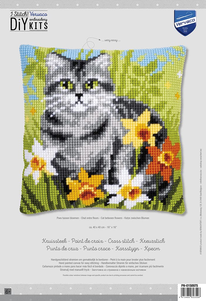 Vervaco Kreuzstich-Set „Gorjuss The Words“ – Kissen-DIY-Set Für Erwachsene, Ca. 40x40 Cm