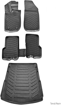Rizline Audi Q5 2015 Sonras  3D Paspas Siyah, Bagaj Havuzu Set