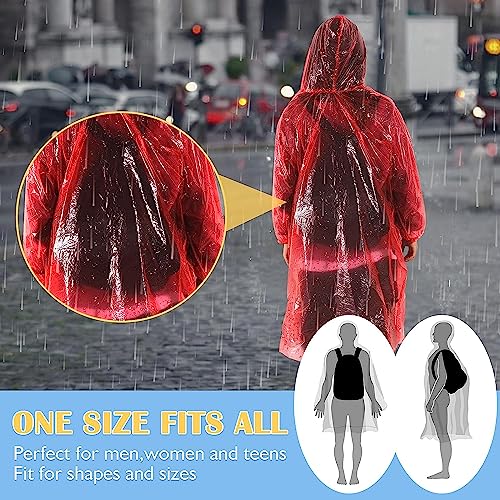 12-Pack Clear Hooded Rain Ponchos for Adults & Family - Image 7