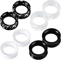 ONESING 00G Silicone Ear Gauges Set - 4 Pairs Flexible Double Flared Tunnels, Hypoallergenic Ear Expanders for Safe Stretching Men Women