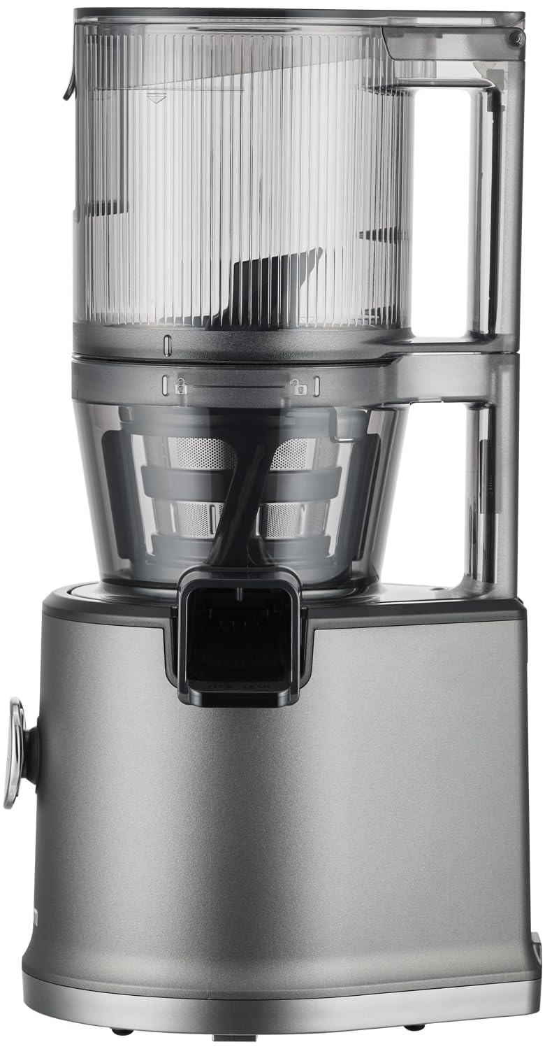 Hurom H80-ST Neuer Slow Juicer | Elektrische Kaltpresse | Entsafter für Gemüse & Obst | 2.2L Kapazität | Automatische Entsaftungsfunktion | BPA-frei | 15 Jahre Garantie | 200W | (Titangrau)