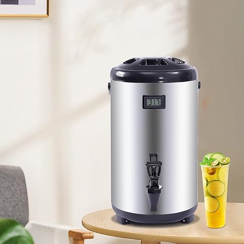Miniatura 7 de Dispensador de bebidas aislado, dispensador de bebidas calientes de acero inoxidable 304 de 12 litros3.2 galones con espita para café, té, agua y
