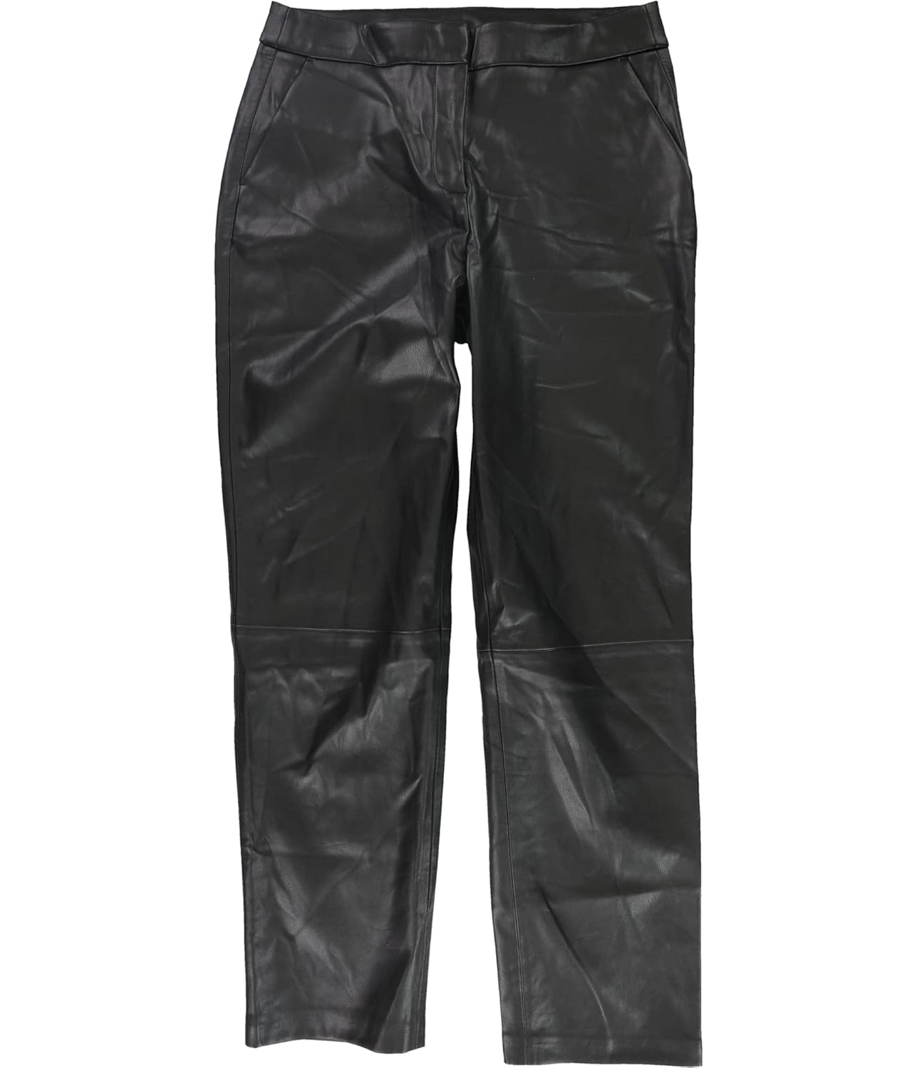 Alfani Womens Faux-Leather Casual Trouser Pants Black 6