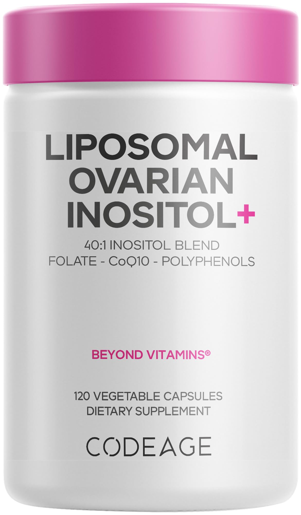 Codeage Liposomal Inositol+, Myo & D-Chiro 40:1, 5-MTHF, 120 Capsules