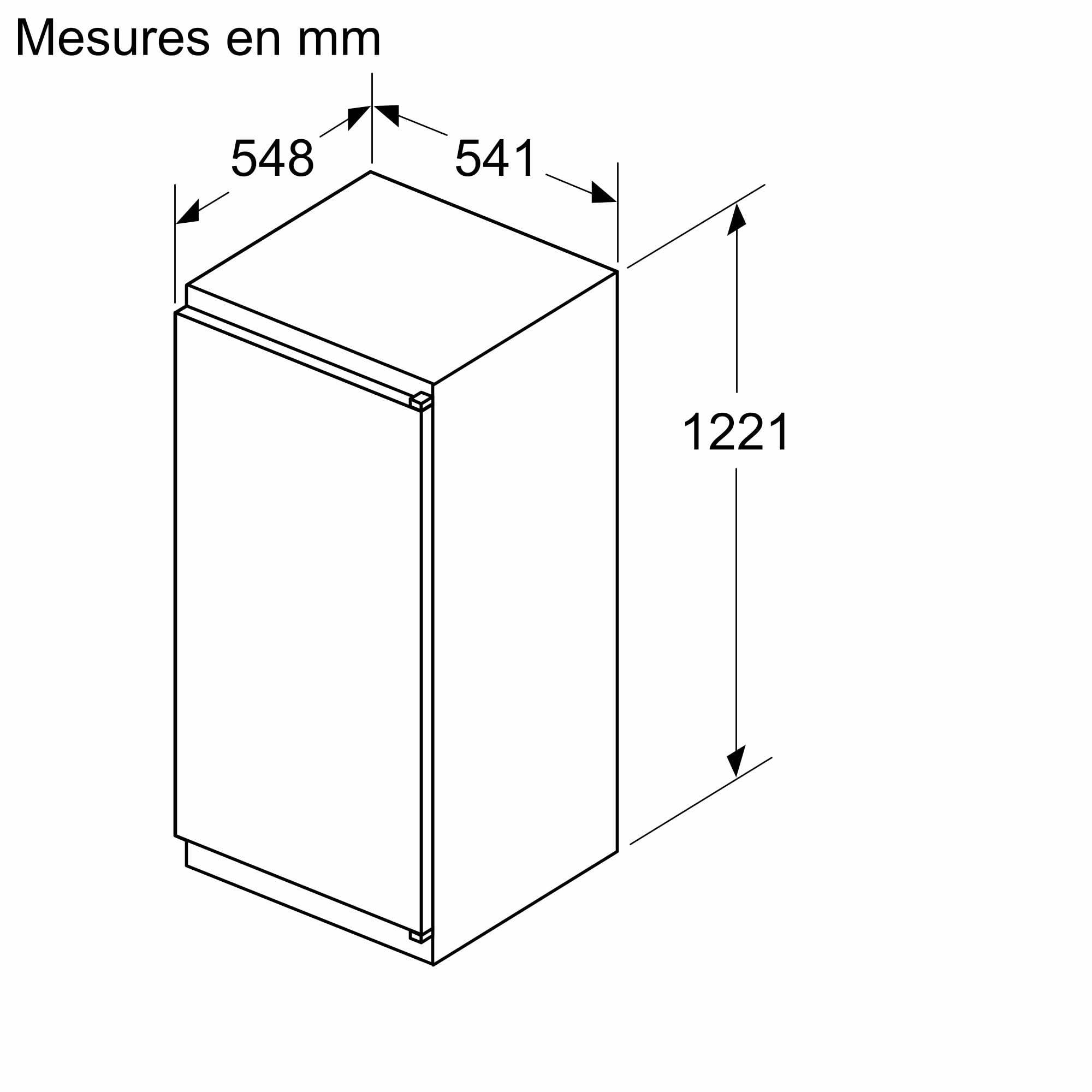 Bosch Série 2 KIR41NSE0 Réfrigérateur Encastrable 122,1 x 54,1 cm 204 L