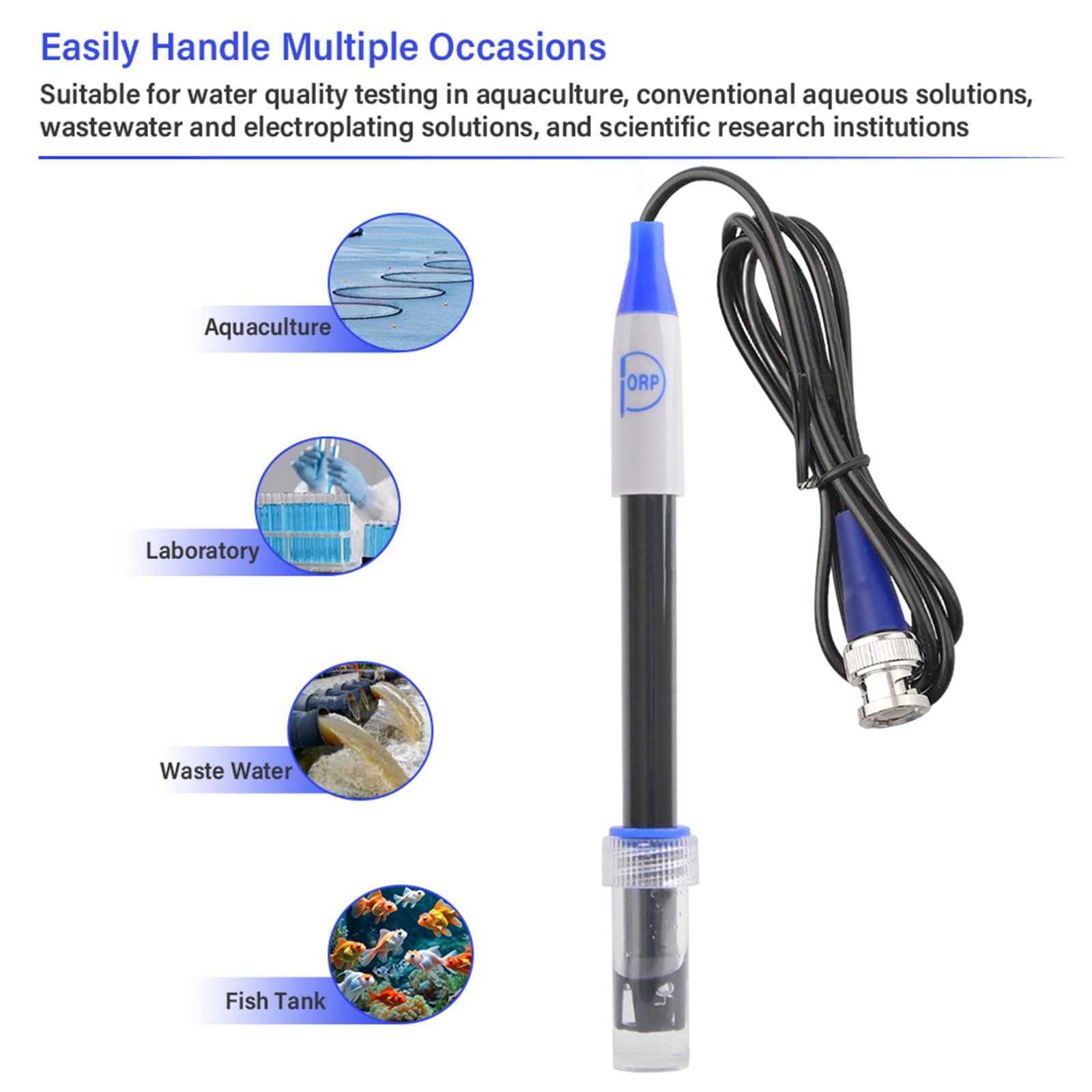 Sonda sensore ORP 501-2, elettrodo sostituibile ORP per test dell'acqua, campo di laboratorio per sensori in laboratorio e in loco
